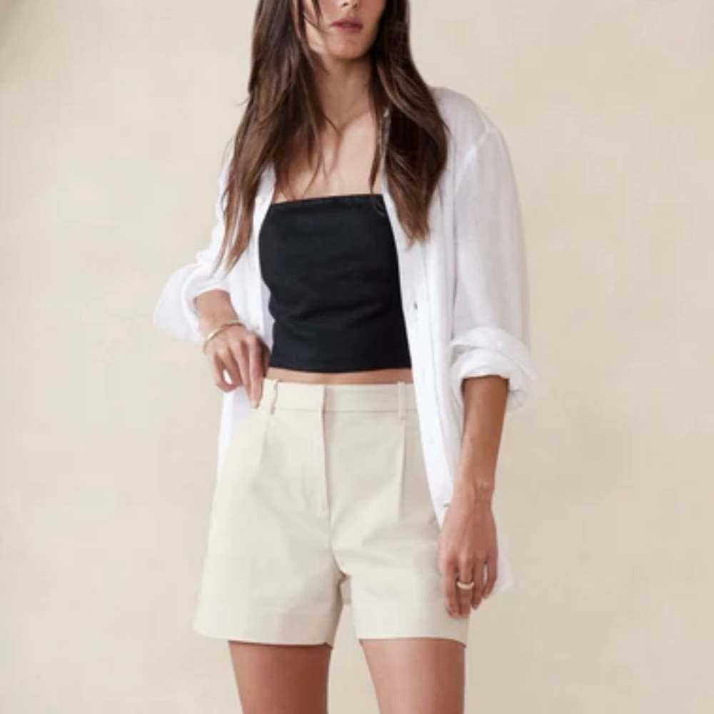 Banana Republic 4" Cotton Twill Pleated High Waisted Short 2024 Size 0